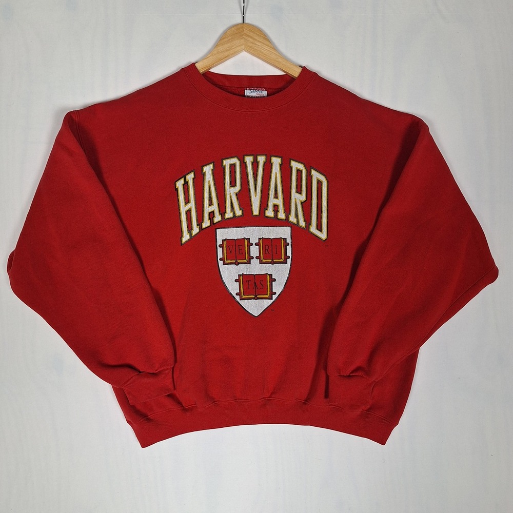 Santee Harvard Vintage 90s Military Style Sweatshirt Graphic Red XL Made in USA